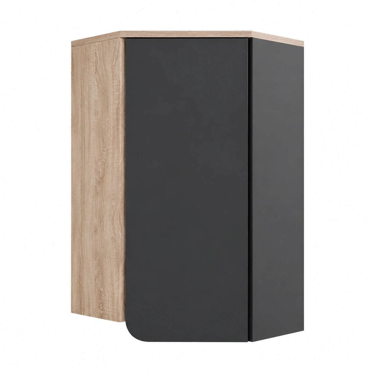 Meuble d'angle mural avec porte et étagères ouvertes, 42.4x75cm, modulable