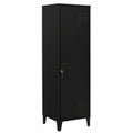 Armoire vestiaire 1 porte en métal noir industriel