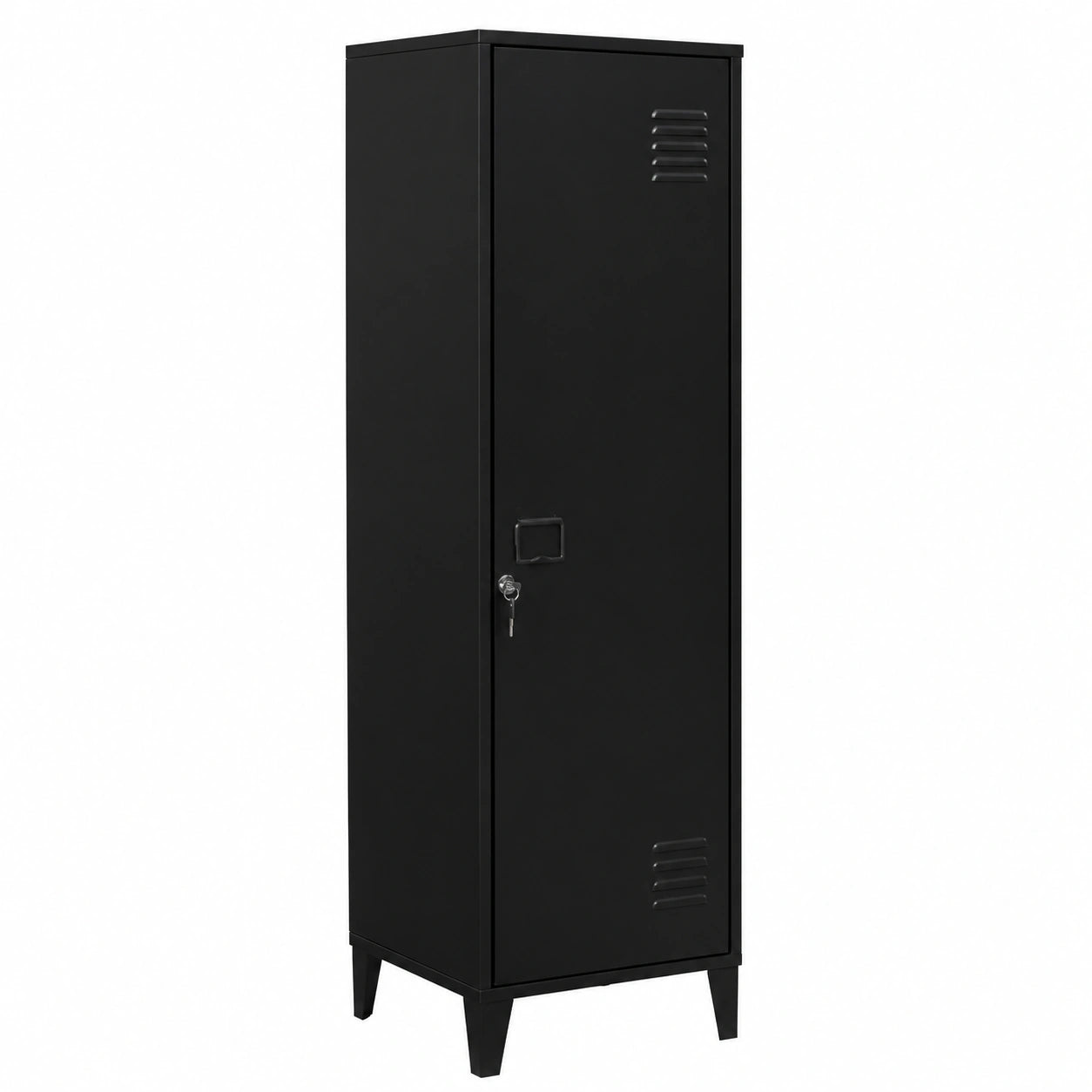 Armoire vestiaire 1 porte en métal noir industriel