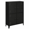 Armoire Basse Métal Noir à 4 Portes
