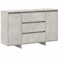 Buffet Moderne Gris Béton 120 x 41 x 75 cm Rangement Pratique pour Salon