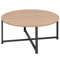 Table basse industrielle en bois clair pour salon
