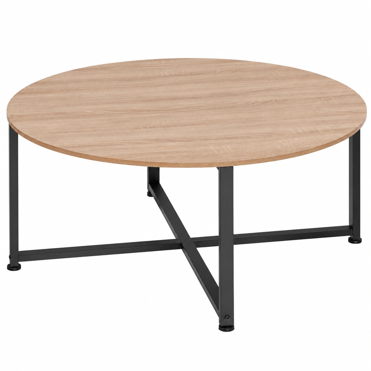 Table basse industrielle en bois clair pour salon
