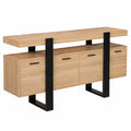 Buffet en Bois Noir 160 cm avec 4 Portes