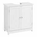 Meuble de salle de bain sous lavabo avec étagère en bois blanc