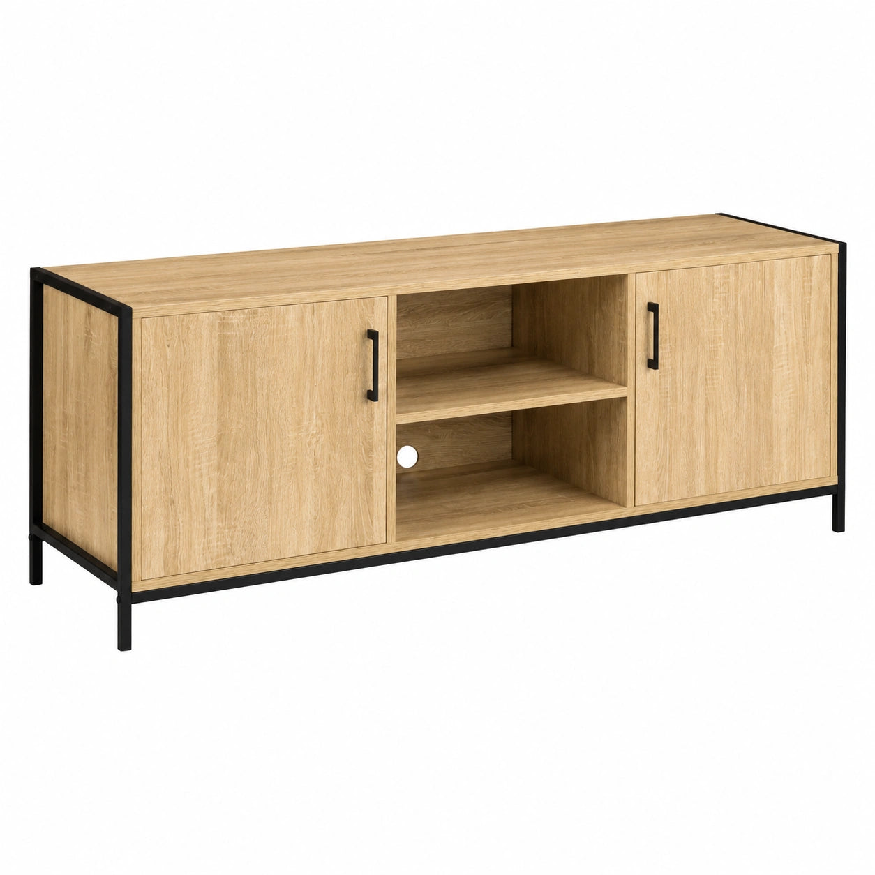 Meuble TV Industriel 140 cm avec 2 Portes