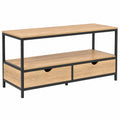 Meuble TV Industriel 113 cm avec 2 tiroirs