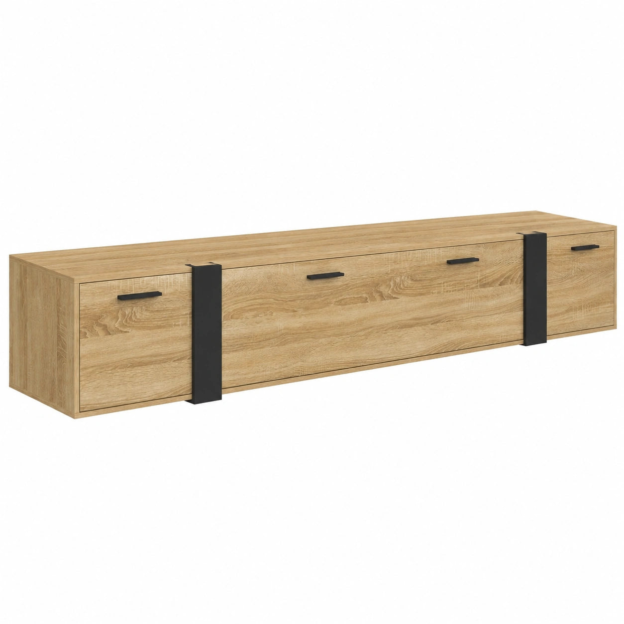 Meuble TV Suspendu 180 cm avec 3 Portes Design Industriel