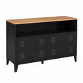 Commode 4 tiroirs en métal noir avec niche industrielle