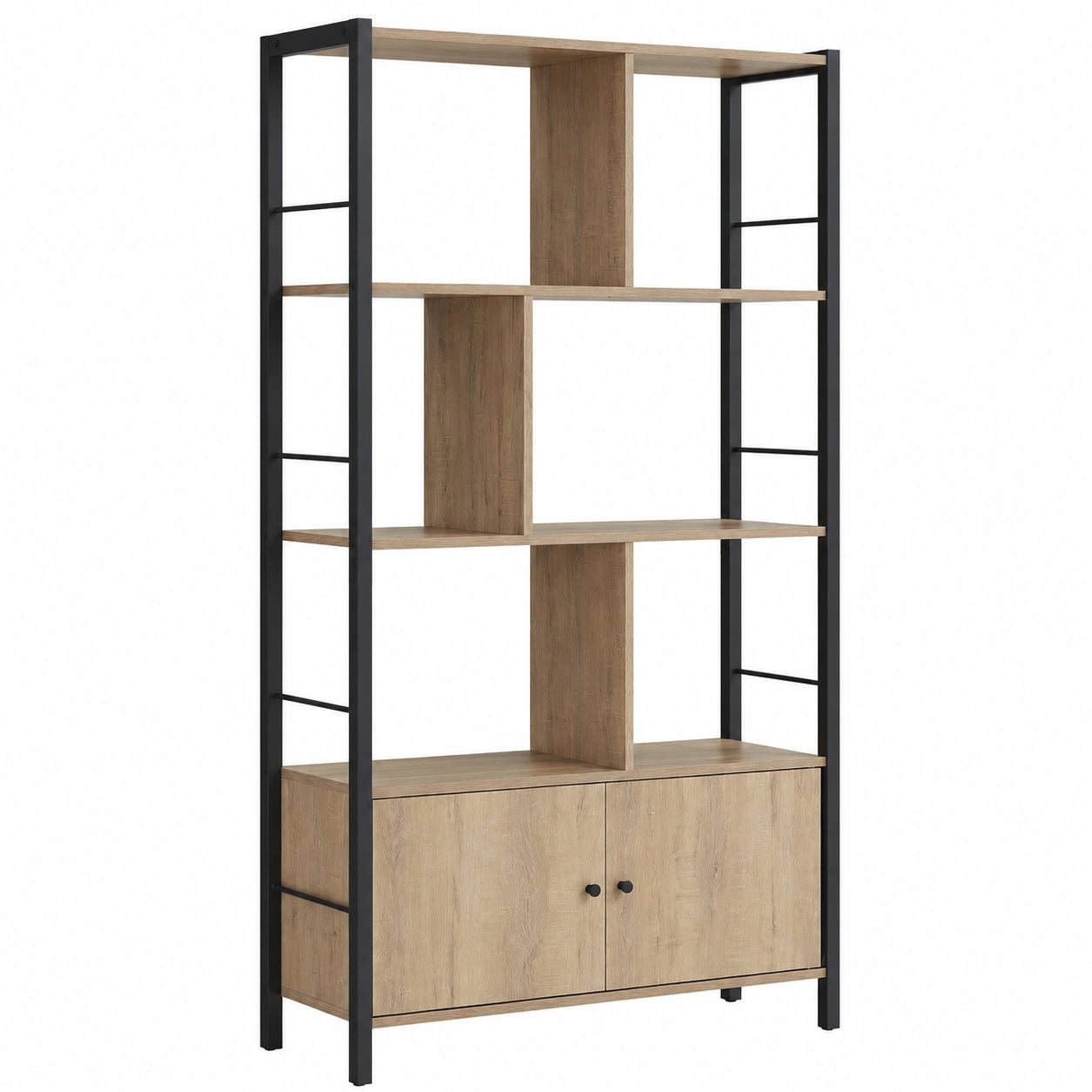 Bibliothèque à 4 niveaux avec portes en style industriel