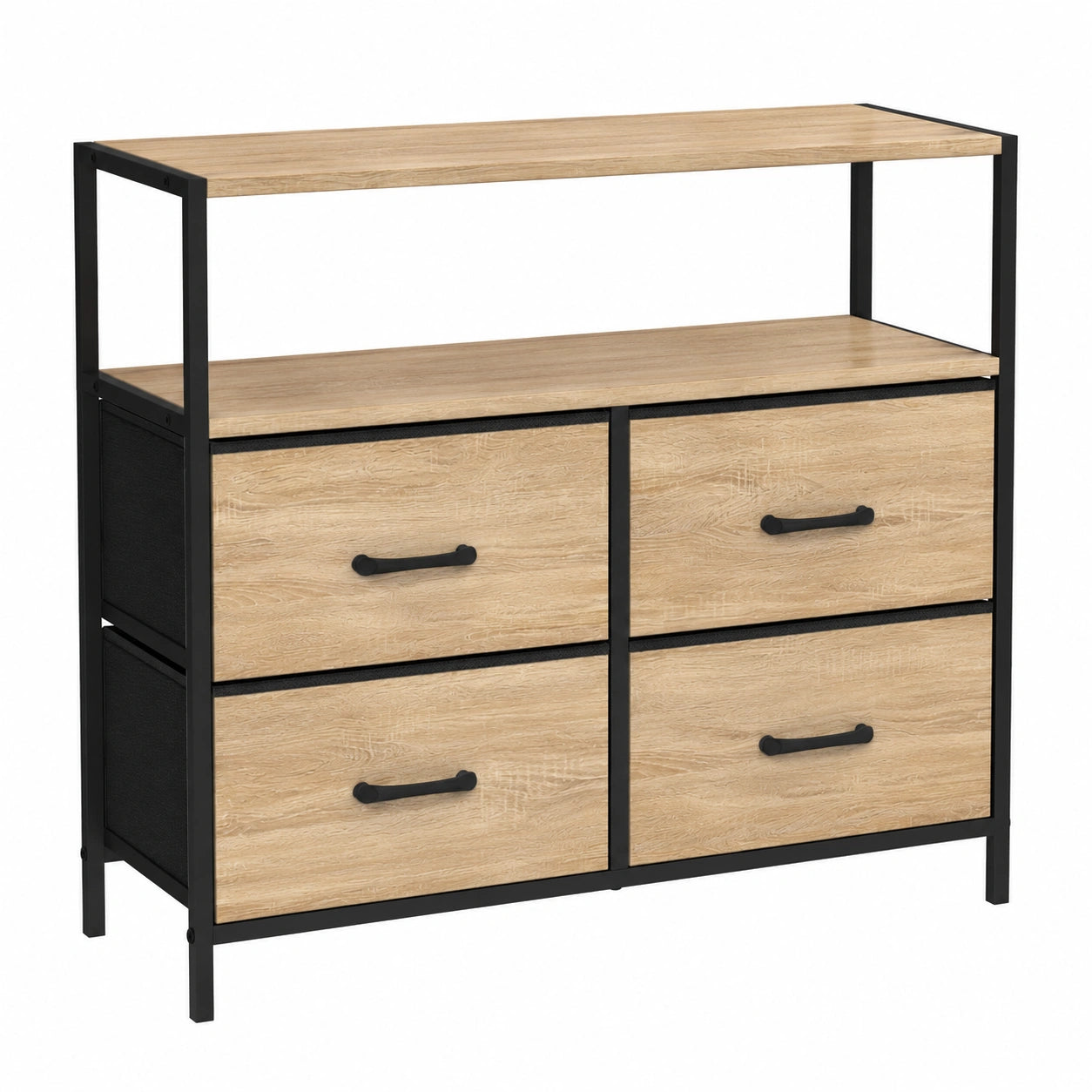 Commode 4 tiroirs en tissu 80 cm design industriel