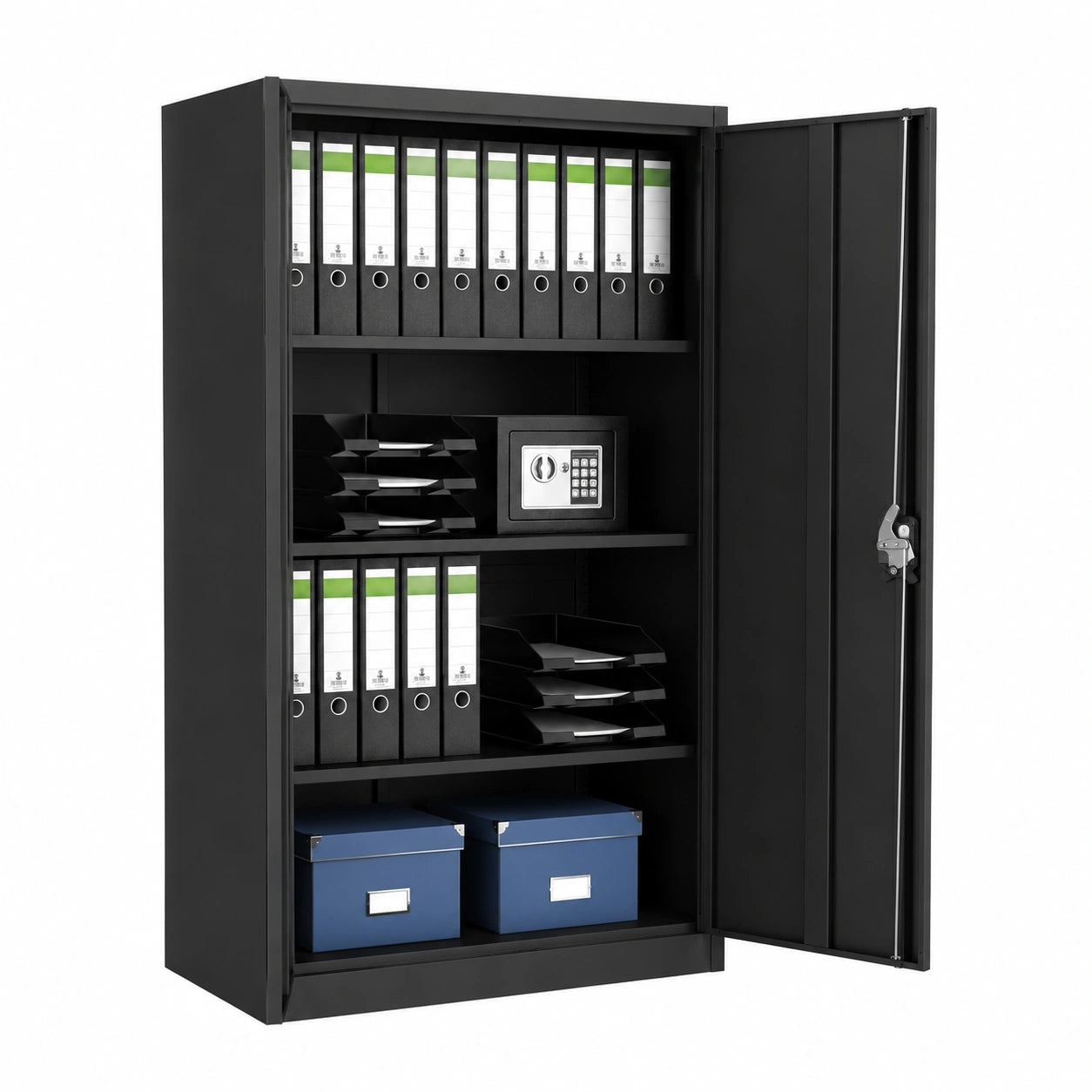 Armoire métallique de bureau avec serrure et étagères réglables
