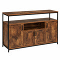 Buffet industriel 4 portes avec niche effet vieilli 140 cm