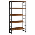 Étagère à 6 Niveaux Industrielle pour Salon ou Bureau, 30 x 60 x 178 cm, Marron Rustique et Noir