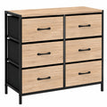 Commode 6 Tiroirs en Tissu Style Industriel 80 cm