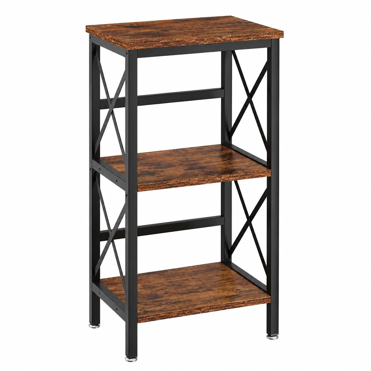 Étagère de Rangement Multifonctionnelle 3 Niveaux en Bois Rustique