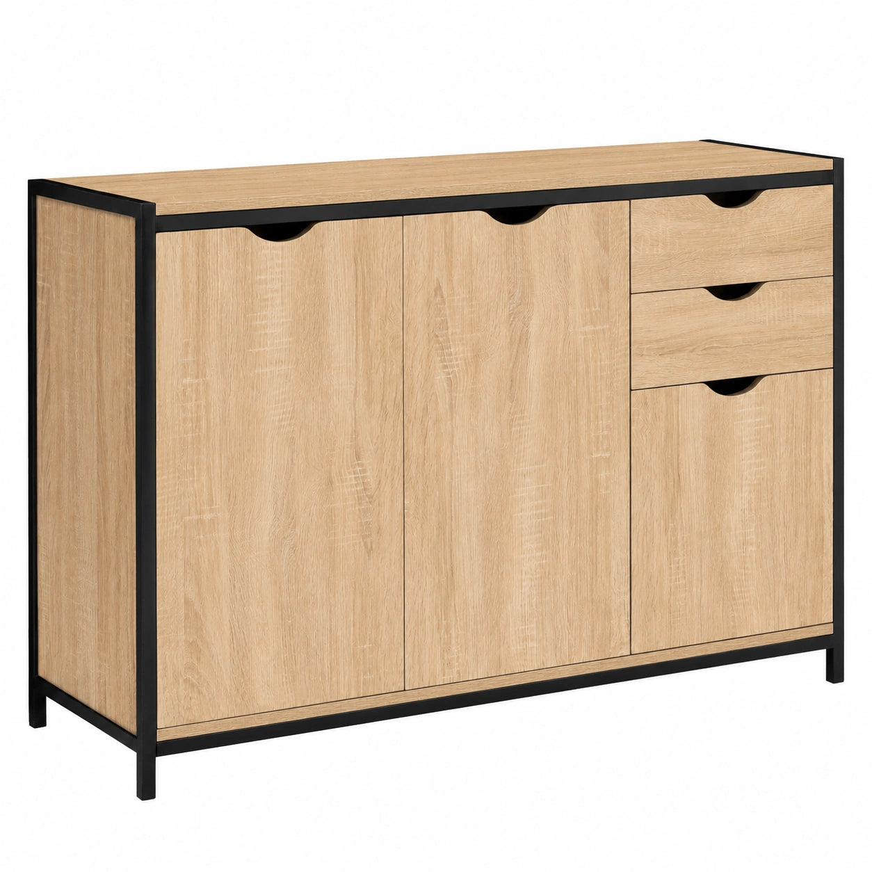 Buffet Bas Industriel avec Placards et Tiroirs 110 cm