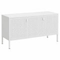 Meuble TV moderne avec rangements et portes métalliques