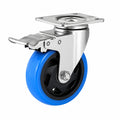 Roues pivotantes silencieuses 100 mm avec frein, capacité 600 kg, rotation fluide à 360°, adaptées à divers sols pour meubles et chariots