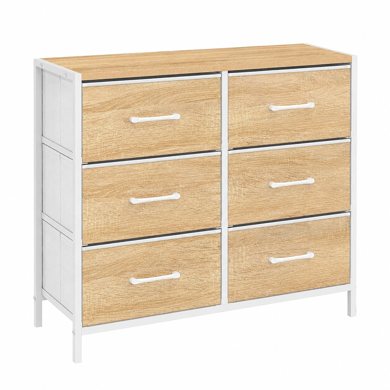 Commode à 6 tiroirs en tissu avec design industriel