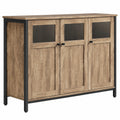 Buffet de Rangement Industriel 3 Portes en Métal et Bois