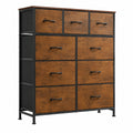 Commode Haute à 9 Tiroirs en Tissu pour Chambre et Couloir