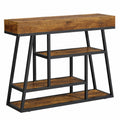 Table Console Industrielle 4 Niveaux en Bois et Métal